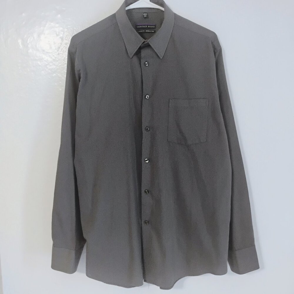 Geoffrey Beene Gray Classic Fit Wrinkle Free Shirt 16.5 34/35
